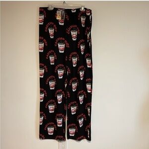 NWT Novelty Ramen PJ Pajama Pants Maruchan 2XL Black Sleep Lounge Gift Cozy